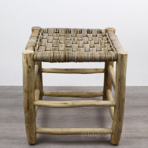 Hocker Rattan und Teak