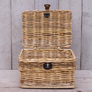 Mand met deksel (M) naturel rotan