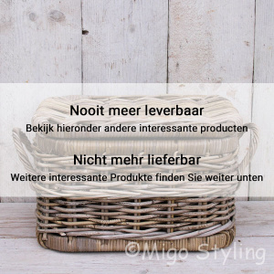 Opbergmand met deksel 40 cm grey rotan