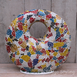 Mozaiek design tafellamp Donut Gekleurd