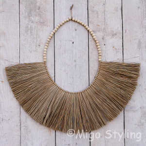 Muurdeco Zeegras met kralen