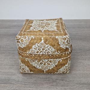 Offermandje bamboe wit S