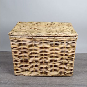 Opbergmand met deksel 55 cm naturel 
