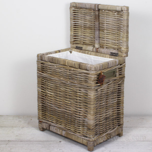 Aufbewahrungskorb Grau, niedrig, Rattan Grau