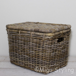 Opbergmand met deksel 55x40xH39cm