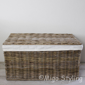 Aufbewahrungskorb aus Rattan mit Innenfutter