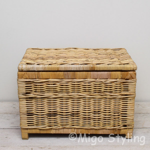 Opbergmand met deksel 60 cm Naturel
