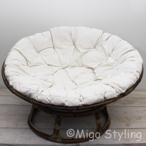 Papasan loungestoel met kussen