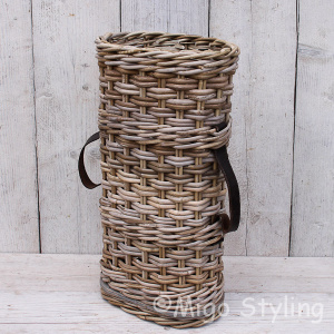 Paraplumand met leren riem ovaal