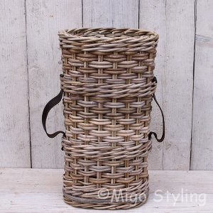 Paraplumand met leren riem ovaal