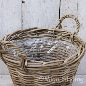 Pflanzkorb Rattan rund mittel H40
