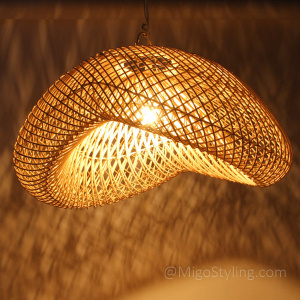 Rieten Wave hanglamp groot