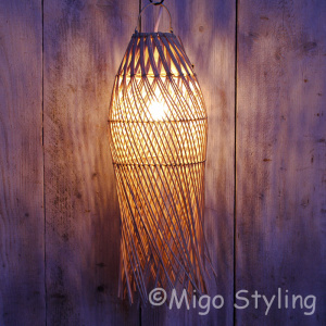 Rieten hanglamp Java middel