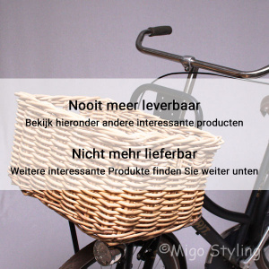 Rieten fietsmand natural