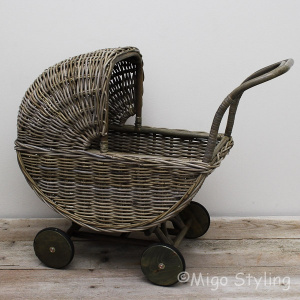 Rattan Puppenwagen Classic