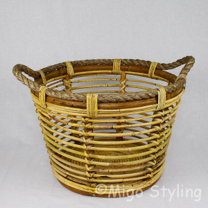 Ronde mand met touw H31cm