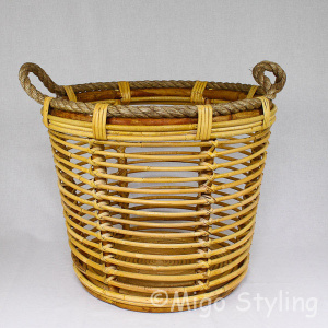 Ronde mand met touw H38cm