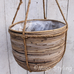 Rattan Hängekorb gestreift Dia 40cm