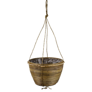 Hängekorb aus Rattan gestreift 30 cm
