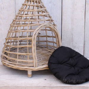 Rattan Tipi Tierkorb offen