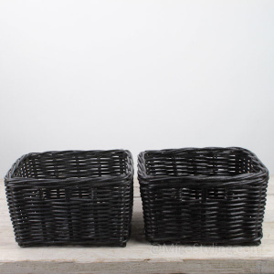 Set Schrankkörbe quadratisch schwarz