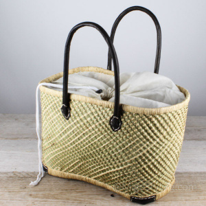 Strandtas shopper naturel van zeegras S