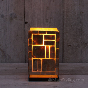 Tischlampe kariert Bronze 20cm