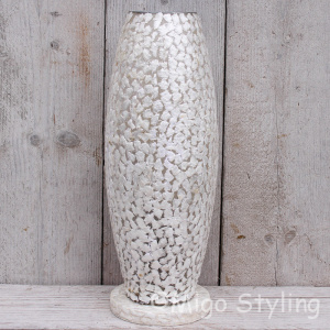 Tafellamp wit gevlokt Cone