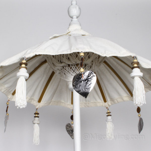 Tafelparasol uit Bali 45 cm wit 