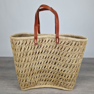 Tas van zeegras met borduursel Groot