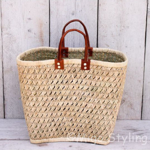 Tas van zeegras met borduursel M