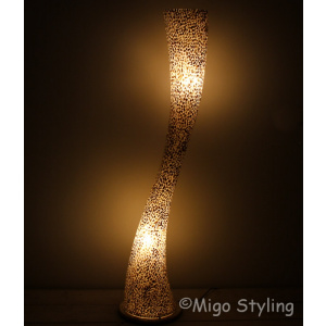 Tornado schelpen vloerlamp copper