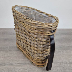 Vensterbankmand met leren riem L45