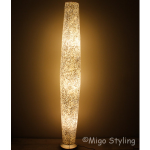 Vloerlamp Cone schelpen wit gevlokt 200 cm