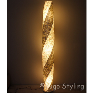 Vloerlamp Cone spiraal design zandkleur 170 cm