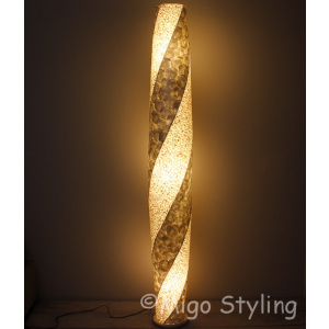 Vloerlamp Cone spiraal design zandkleur 170 cm