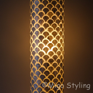 Vloerlamp schelpen rond waaier model 