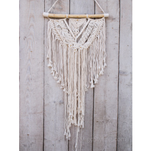 Wandkleed macramé met stoer tak