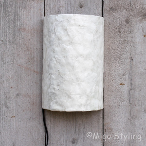 Wandlamp schelp wit