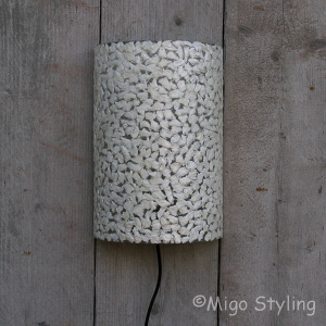 Wandlampe Muscheln beflockt weiss