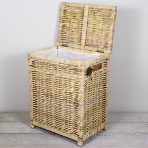 Wäschekorb Natur mit Innenfutter Rattan 