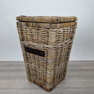 Wäschekorb TOP konisches Model mit Innenfutter, Rattan Grau