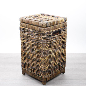 Wasmand vierkant naturel/brown klein