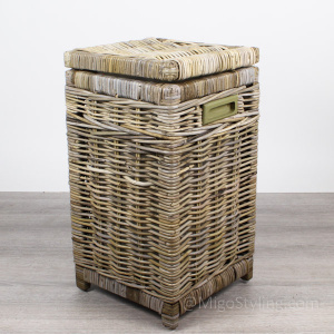 Wasmand vierkant grey rotan klein
