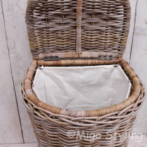 Wasmand halfrond grey rotan