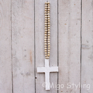 Woonketting Kruis hanger white