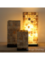 Mozaiek schelpen tafellamp bronskleur