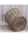 Kaminkorb rund (M)  Rattan Grau 