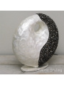 Tischlampe Donut Capiz Shell weiß / schwarz Medium