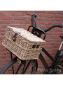 Fahrradkorb mit Deckel (M) Rattan grau